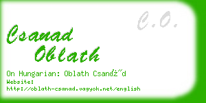 csanad oblath business card